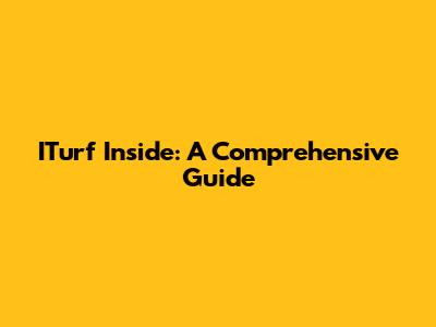 ITurf Inside: A Comprehensive Guide
