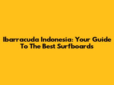 Ibarracuda Indonesia: Your Guide To The Best Surfboards