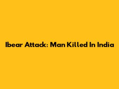 Ibear Attack: Man Killed In India