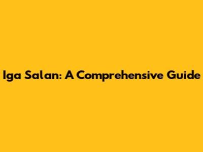 Iga Salan: A Comprehensive Guide