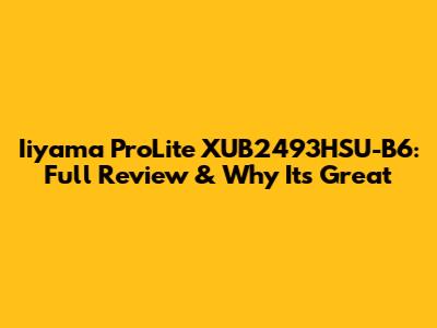 Iiyama ProLite XUB2493HSU-B6: Full Review & Why It's Great