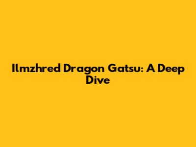 Ilmzhred Dragon Gatsu: A Deep Dive