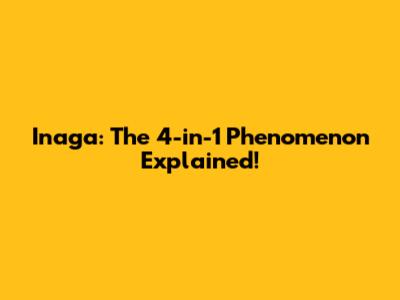 Inaga: The 4-in-1 Phenomenon Explained!