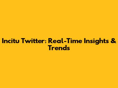 Incitu Twitter: Real-Time Insights & Trends