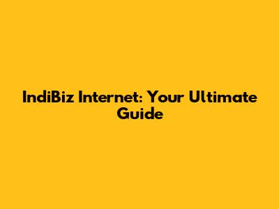 IndiBiz Internet: Your Ultimate Guide