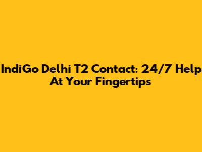 IndiGo Delhi T2 Contact: 24/7 Help At Your Fingertips