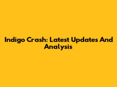 Indigo Crash: Latest Updates And Analysis