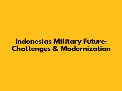 Indonesia's Military Future: Challenges & Modernization