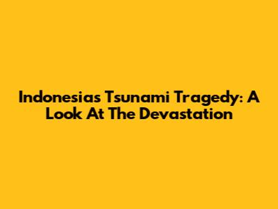 Indonesia's Tsunami Tragedy: A Look At The Devastation