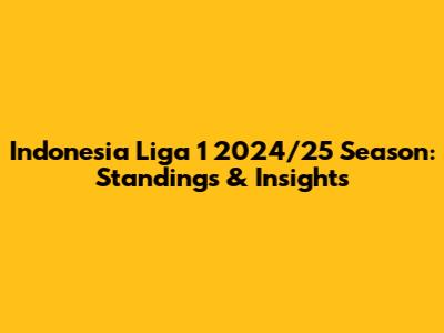 Indonesia Liga 1 2024/25 Season: Standings & Insights