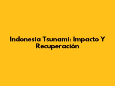 Indonesia Tsunami: Impacto Y Recuperación