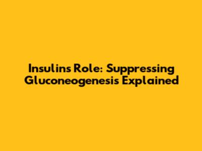 Insulin's Role: Suppressing Gluconeogenesis Explained