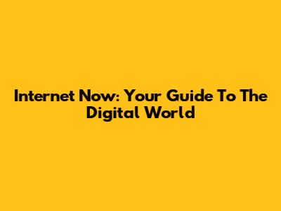 Internet Now: Your Guide To The Digital World