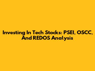 Investing In Tech Stocks: PSEI, OSCC, And REDOS Analysis