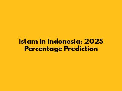 Islam In Indonesia: 2025 Percentage Prediction