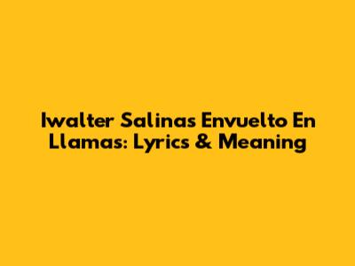 Iwalter Salinas Envuelto En Llamas: Lyrics & Meaning