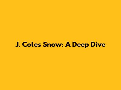 J. Cole's 'Snow': A Deep Dive