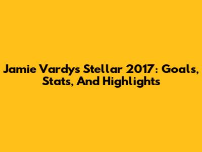 Jamie Vardy's Stellar 2017: Goals, Stats, And Highlights