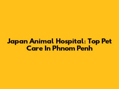Japan Animal Hospital: Top Pet Care In Phnom Penh