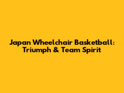 Japan Wheelchair Basketball:  Triumph & Team Spirit