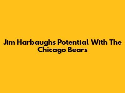Jim Harbaugh's Potential With The Chicago Bears