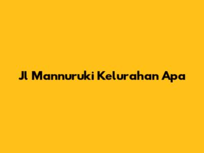 Jl Mannuruki Kelurahan Apa