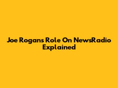 Joe Rogan's Role On NewsRadio Explained