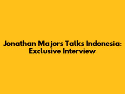 Jonathan Majors Talks Indonesia: Exclusive Interview