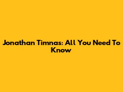 Jonathan Timnas: All You Need To Know