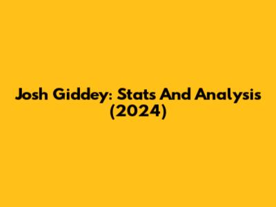 Josh Giddey: Stats And Analysis (2024)
