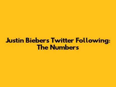 Justin Bieber's Twitter Following: The Numbers