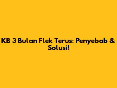 KB 3 Bulan Flek Terus: Penyebab & Solusi!