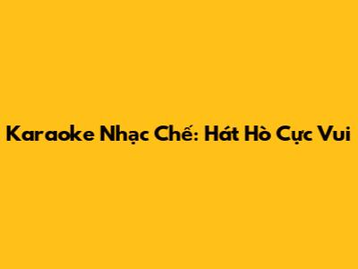 Karaoke Nhạc Chế: Hát Hò Cực Vui