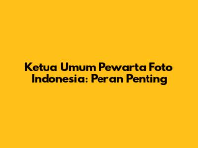 Ketua Umum Pewarta Foto Indonesia: Peran Penting