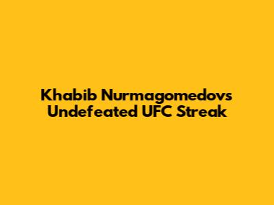 Khabib Nurmagomedov's Undefeated UFC Streak