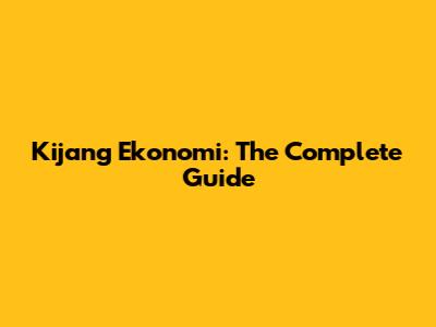Kijang Ekonomi: The Complete Guide