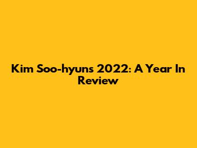 Kim Soo-hyun's 2022: A Year In Review