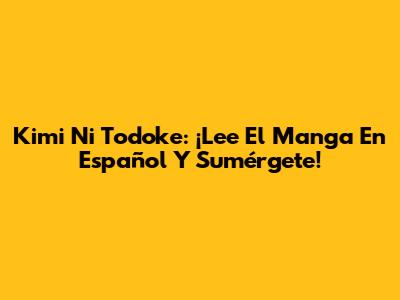 Kimi Ni Todoke: ¡Lee El Manga En Español Y Sumérgete!