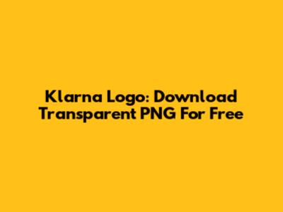 Klarna Logo: Download Transparent PNG For Free