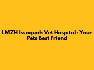 LMZH Issaquah Vet Hospital: Your Pet's Best Friend