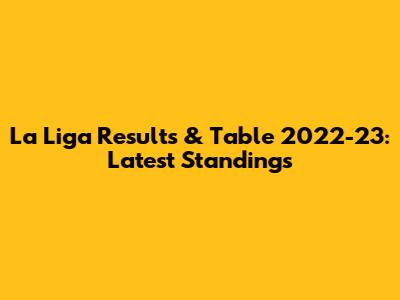 La Liga Results & Table 2022-23: Latest Standings