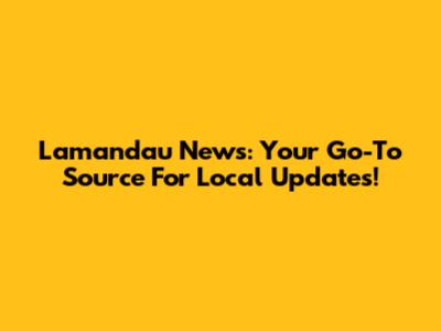 Lamandau News: Your Go-To Source For Local Updates!