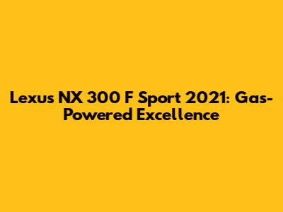 Lexus NX 300 F Sport 2021: Gas-Powered Excellence