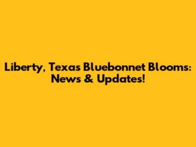 Liberty, Texas Bluebonnet Blooms: News & Updates!