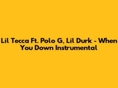 Lil Tecca Ft. Polo G, Lil Durk - "When You Down" Instrumental