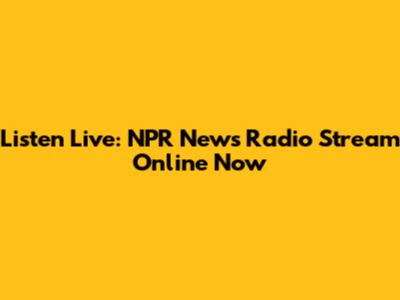 Listen Live: NPR News Radio Stream Online Now