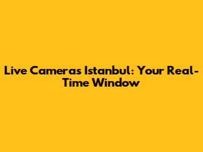 Live Cameras Istanbul: Your Real-Time Window