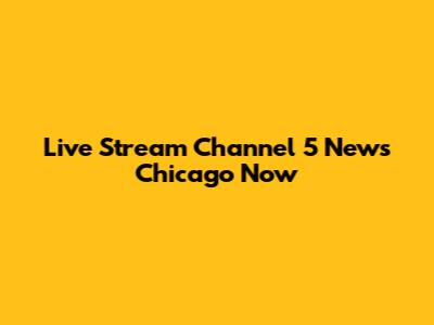 Live Stream Channel 5 News Chicago Now