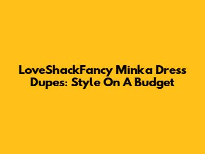 LoveShackFancy Minka Dress Dupes: Style On A Budget