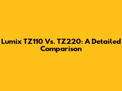 Lumix TZ110 Vs. TZ220: A Detailed Comparison